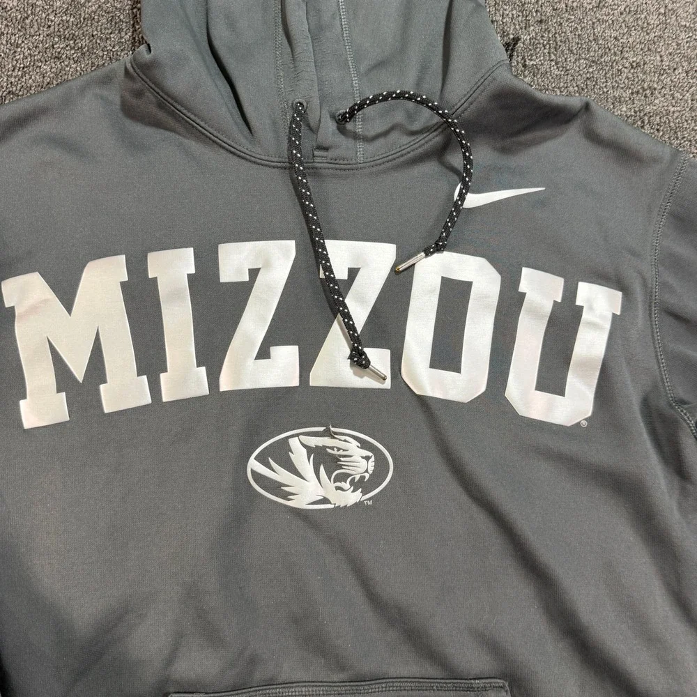Mizzou Nike Hoodie Mens XL Therma-FIT Grey NCAA Football EUC
